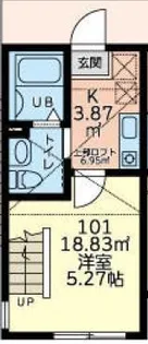 ウエストテラス【1階】の間取り
