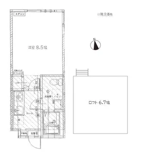ノクターン橋本【202号室】の間取り