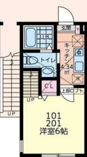 サジェス矢部【2階】の間取り