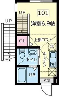 クラージュ橋本【1階】の間取り