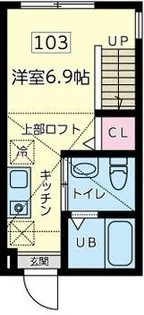クラージュ橋本【1階】の間取り
