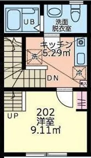 メゾンセレーヌ【202号室】の間取り