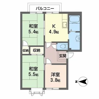 コスモス結崎B【2階】の間取り