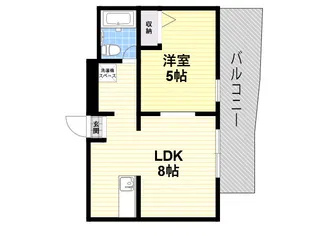 五位堂片岡マンション【3階】の間取り
