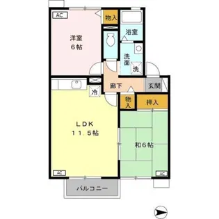 アルカディアA棟【2階】の間取り