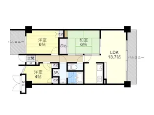 東急ドエルアルス大和八木【7階】の間取り