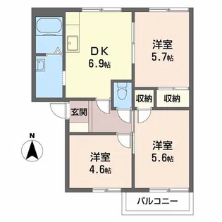 ジョイフル飛鳥【2階】の間取り