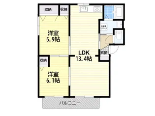 ヴィラライスシャワーB【1階】の間取り