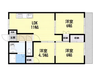 橿原グリーンハイツ【4階】の間取り