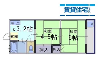 ハイツ竹上【2-E号室】の間取り