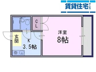 コーポ今井【3D号室】の間取り