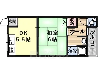 羽鹿コーポ【203号室】の間取り