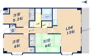 L・コート石切【3階】の間取り