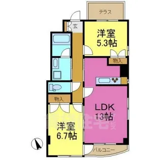 ローズガーデン楠元【4階】の間取り