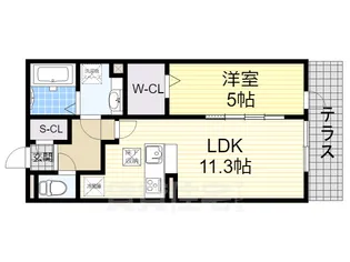 滋賀県大津市大江5丁目【アパート】の間取り