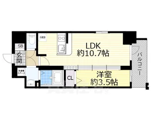 エスリード新大阪ザ・マーク【9階】の間取り