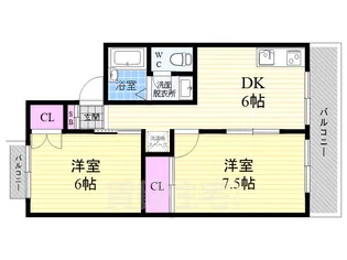 ハイカムール嵐山A・B棟【1階】の間取り
