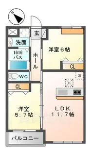 大阪府堺市北区大豆塚町1丁【マンション】の間取り
