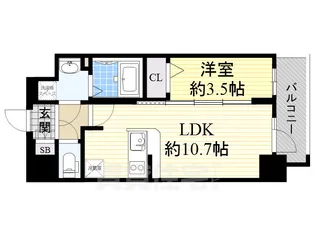 1LDKの間取り画像