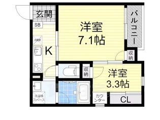 ステディ下新庄【1階】の間取り