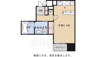 アーバンフラッツ四条西洞院【6階】の間取り