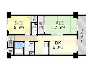 大阪府堺市西区鳳北町9丁【マンション】の間取り
