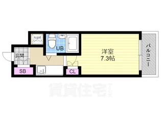 ジョイテル西院【3階】の間取り