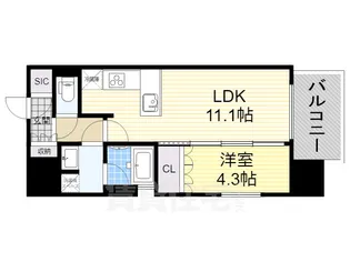 オープンレジデンシア久屋大通 THE COURT【10階】の間取り