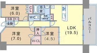 ワコーレシティ神戸三宮【5階】の間取り