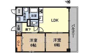 新大阪パークハイツ【6階】の間取り