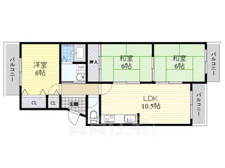 グリーンハイム千里1【4階】の間取り