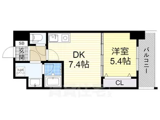 大阪府堺市堺区熊野町東1丁【マンション】の間取り