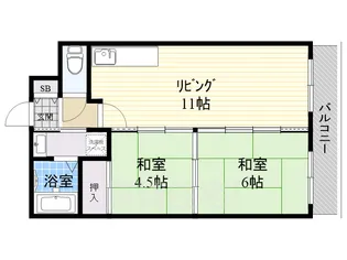 ベルメゾン若王寺【4階】の間取り