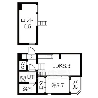 ハーモニーテラス中江【1階】の間取り