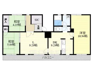 高槻野村マンション【2階】の間取り