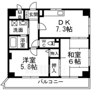 大阪府高石市高師浜3丁目【マンション】の間取り