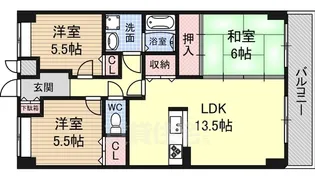 カルム長堀【4階】の間取り