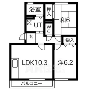 セジュールN2棟【3階】の間取り
