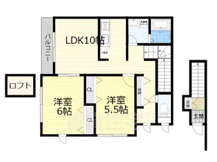 ベルリード藤井寺A棟【2階】の間取り
