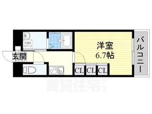リシュドール伝馬【4階】の間取り