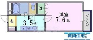 ラフティア【102号室】の間取り