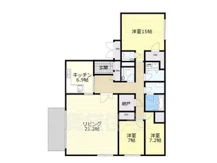 大阪府大阪市住吉区帝塚山中3丁目【マンション】の間取り