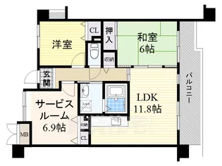 ラフィーネフォレスタ【3階】の間取り