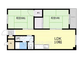 当麻寺ハイツ202号室【2階】の間取り