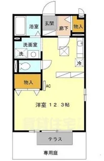 リバーハイツ B棟【1階】の間取り