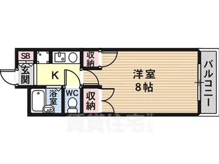 キャッスル山村B棟【4階】の間取り