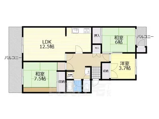 奈良三条町住宅2号棟 【5階】の間取り