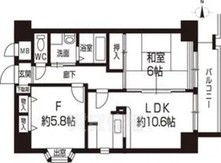 ロザーンジュ堀川【4階】の間取り