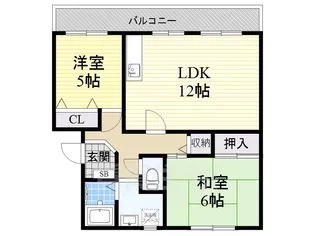 エスポワール八尾陽光園【2階】の間取り
