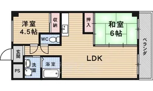 エクセレント墨染【4階】の間取り